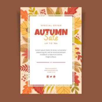 Free Vector | Hand drawn autumn vertical flyer template