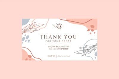 Free Vector | Hand drawn boutique thank you card