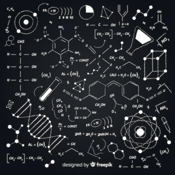Free Vector | Hand drawn chemistry background on blackboard