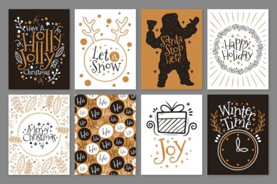 Free Vector | Hand drawn christmas cards collection