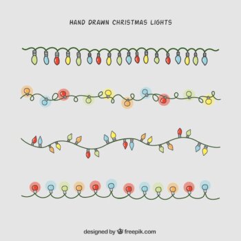 Free Vector | Hand-drawn christmas lights collection