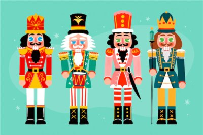 Free Vector | Hand drawn christmas nutcrackers collection