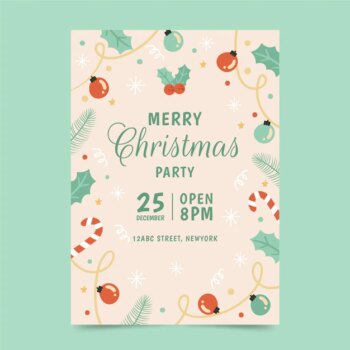 Free Vector | Hand drawn christmas party poster template