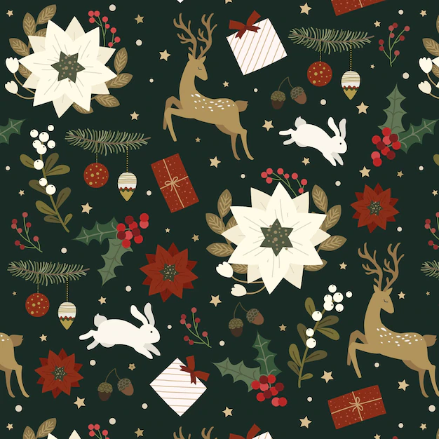 Free Vector | Hand drawn christmas pattern design