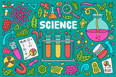 Free Vector | Hand drawn colorful science education background