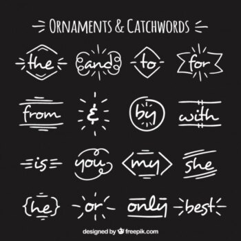 Free Vector | Hand drawn decorative elements and catchwords