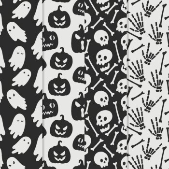 Free Vector | Hand drawn design halloween patterns