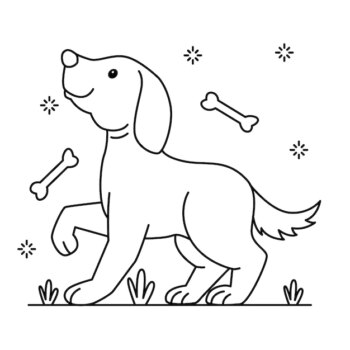 Free Vector | Hand drawn dog outline illustration