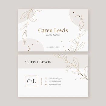 Free Vector | Hand drawn elegant double-sided horizontal business card template