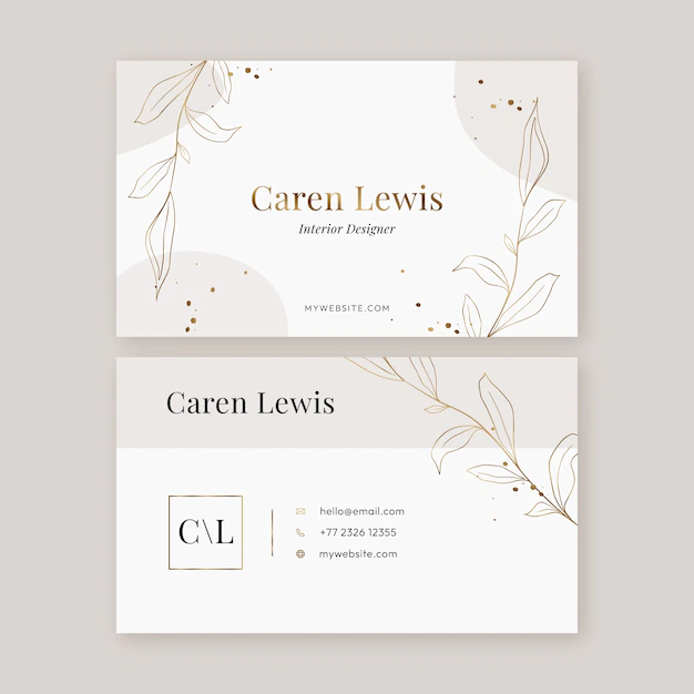 Free Vector | Hand drawn elegant double-sided horizontal business card template