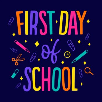 Free Vector | Hand drawn first day at school template