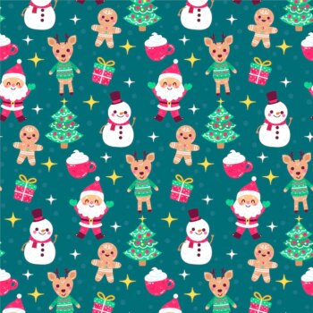 Free Vector | Hand drawn flat christmas pattern design