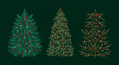 Free Vector | Hand drawn flat christmas trees collection