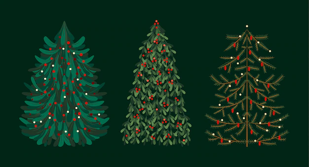 Free Vector | Hand drawn flat christmas trees collection