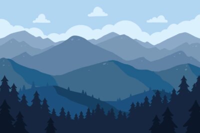 Free Vector | Hand drawn flat design mountain landscape
