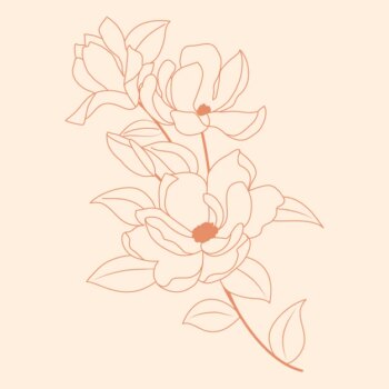 Free Vector | Hand drawn flat design simple flower outline