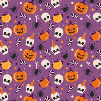 Free Vector | Hand drawn flat halloween patterns collection