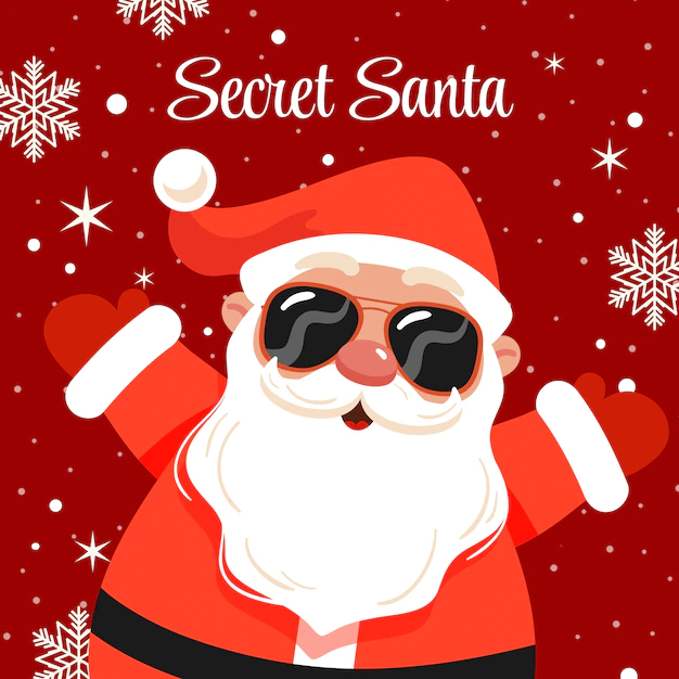 Free Vector | Hand drawn flat secret santa illustration