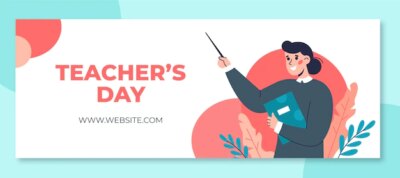 Free Vector | Hand drawn flat teachers' day social media cover template