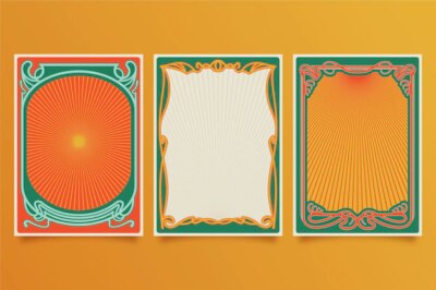 Free Vector | Hand drawn groovy psychedelic frames collection