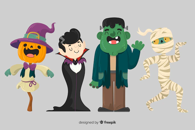 Free Vector | Hand drawn halloween character collection