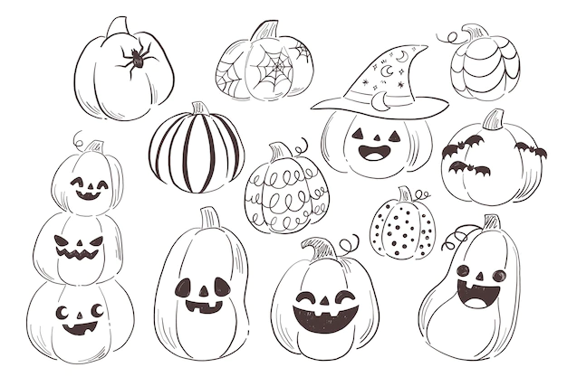 Free Vector | Hand drawn halloween pumpkin illustration