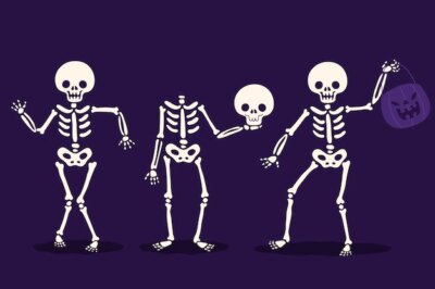 Free Vector | Hand drawn halloween skeletons collection