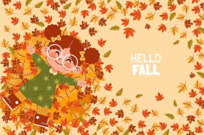 Free Vector | Hand drawn hello fall background with leaves
