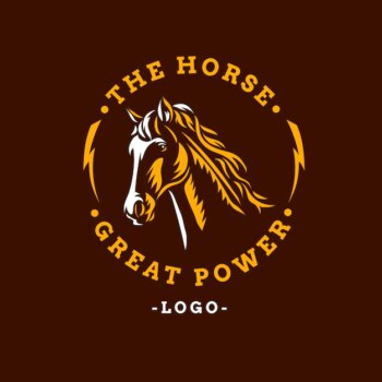 Free Vector | Hand drawn horse logo design