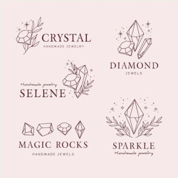 Free Vector | Hand drawn jewelry logo collection