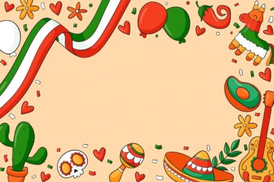 Free Vector | Hand drawn mexico independence background