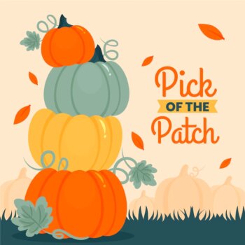 Free Vector | Hand drawn pumpkin patch illustration
