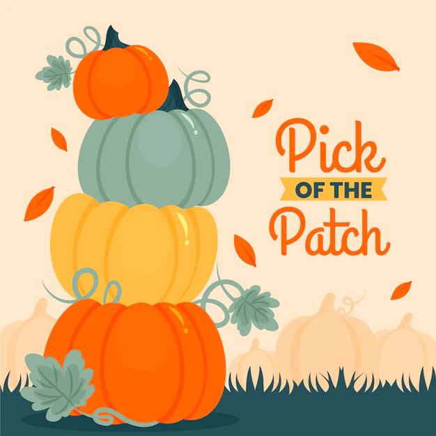 Free Vector | Hand drawn pumpkin patch illustration