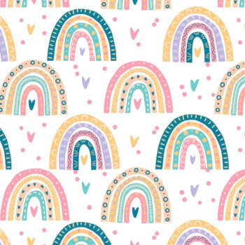 Free Vector | Hand drawn rainbow pattern design