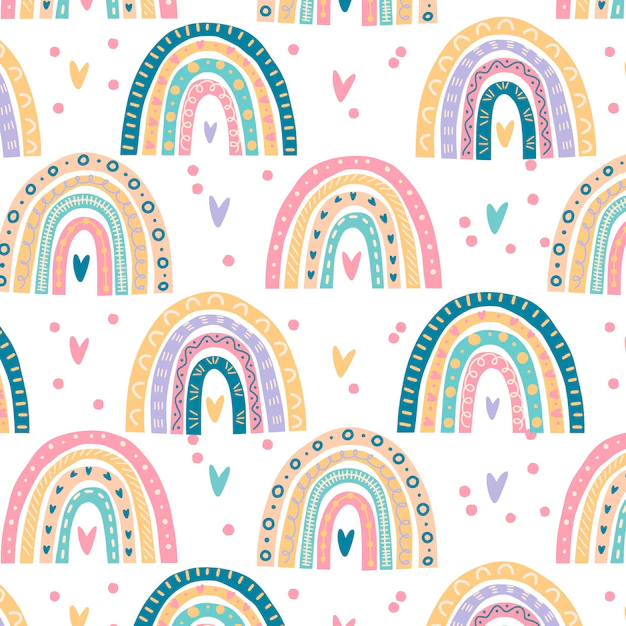 Free Vector | Hand drawn rainbow pattern design