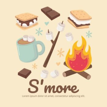 Free Vector | Hand drawn s'mores dessert illustrated