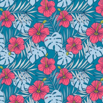 Free Vector | Hand drawn summer tropical pattern
