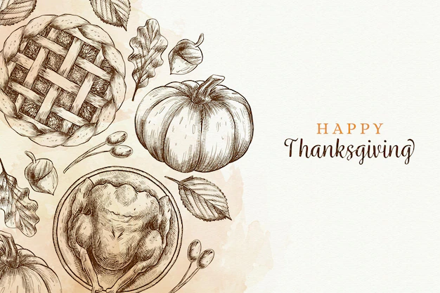 Free Vector | Hand drawn thanksgiving background