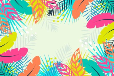 Free Vector | Hand drawn tropical leaves background