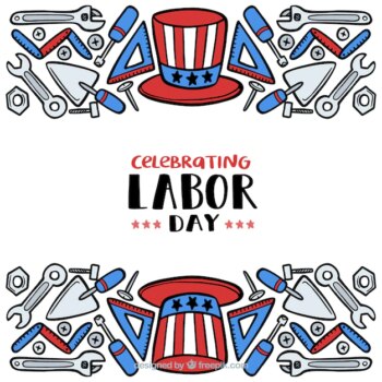 Free Vector | Hand drawn usa labor day composition