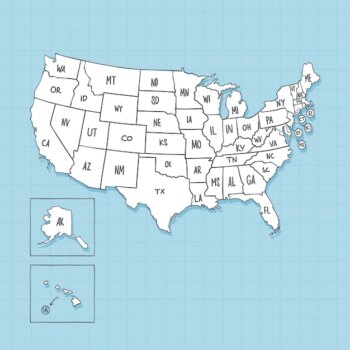 Free Vector | Hand drawn usa outline map