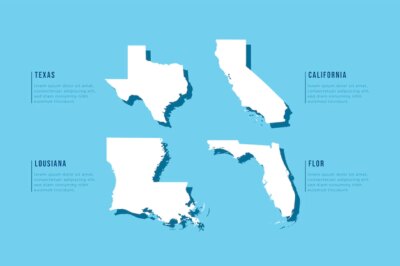 Free Vector | Hand drawn usa states outline map