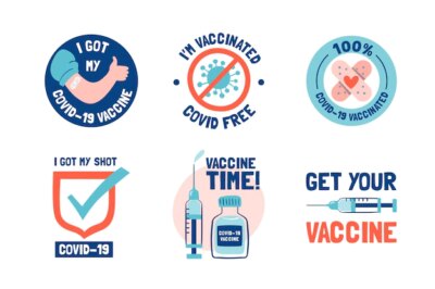 Free Vector | Hand drawn vaccination campaign badges
