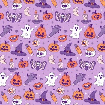 Free Vector | Hand drawn vintage pattern design for halloween celebration