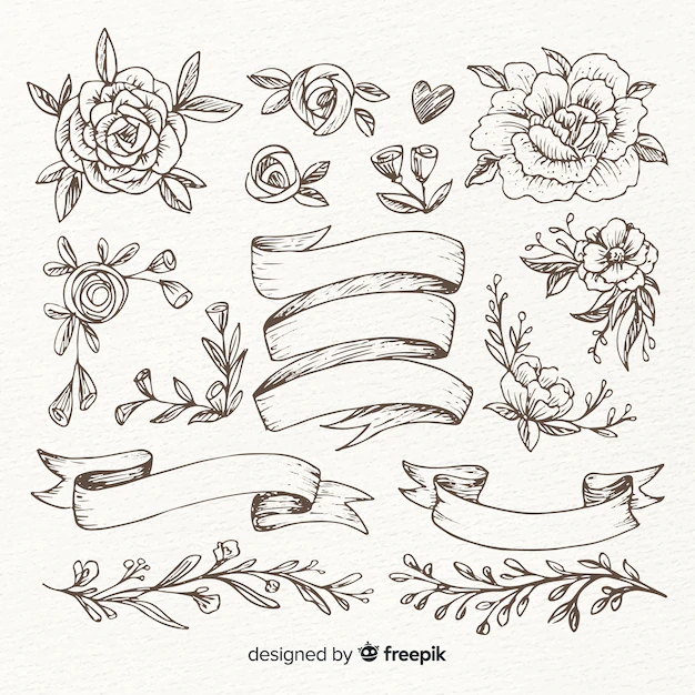 Free Vector | Hand drawn wedding ornament collection