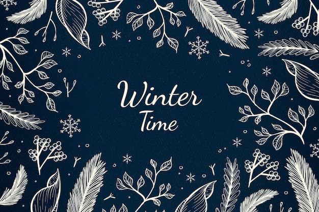 Free Vector | Hand drawn winter background