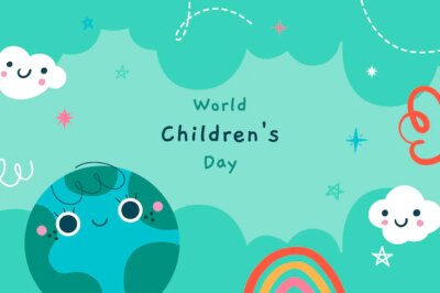 Free Vector | Hand drawn world children's day background