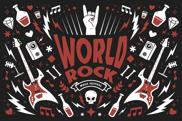 Free Vector | Hand drawn world rock day background