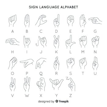 Free Vector | Hand gesture language alphabet