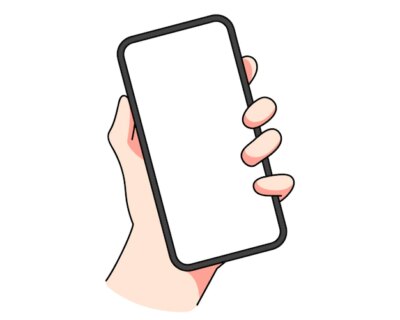 Free Vector | Hand holding smartphone mobile phone concept hand drawn cartoon art illustration
